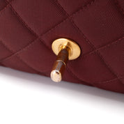 Chanel Classic Single Flap Medium Nylon Burgundy GHW
