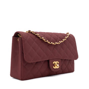 Chanel Classic Single Flap Medium Nylon Burgundy GHW