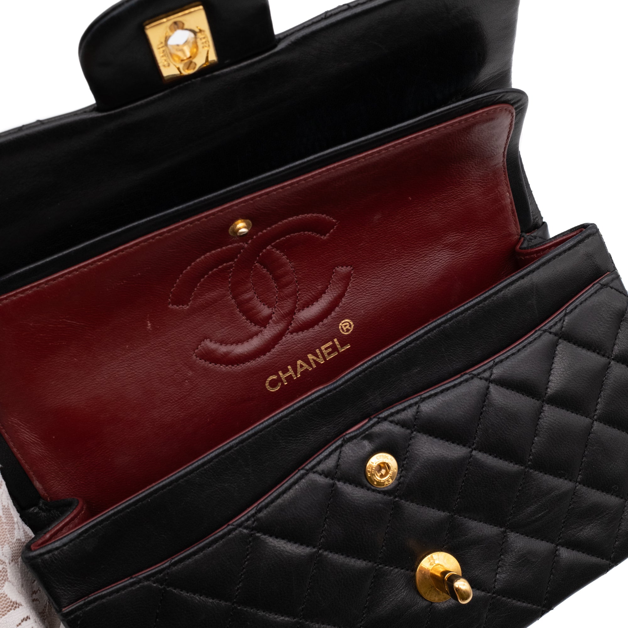 Chanel Classic Double Flap Small Lammleder Schwarz GHW