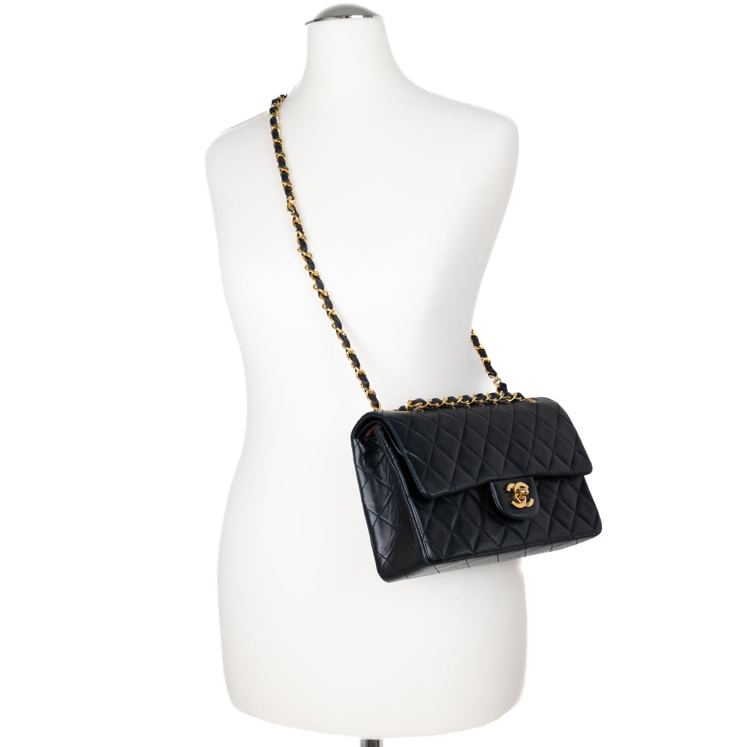 Chanel Classic Double Flap Small Lammleder Schwarz GHW