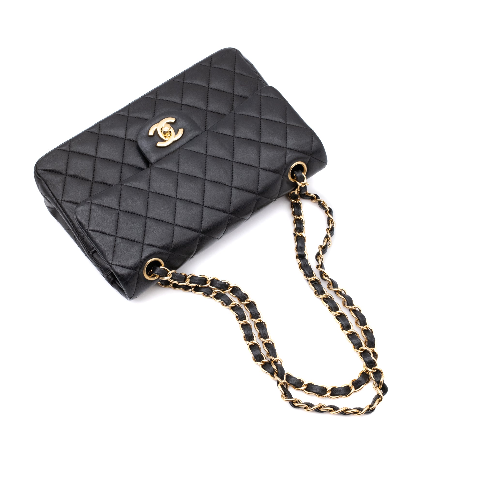 Chanel Classic Double Flap Small Lammleder Schwarz GHW