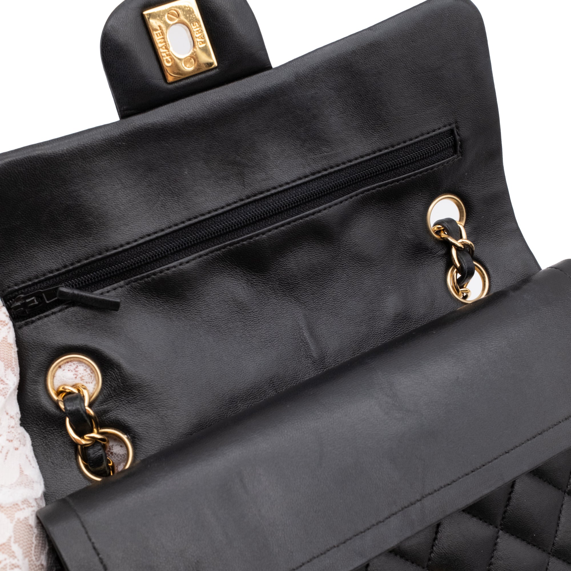 Chanel Classic Double Flap Small Lammleder Schwarz GHW