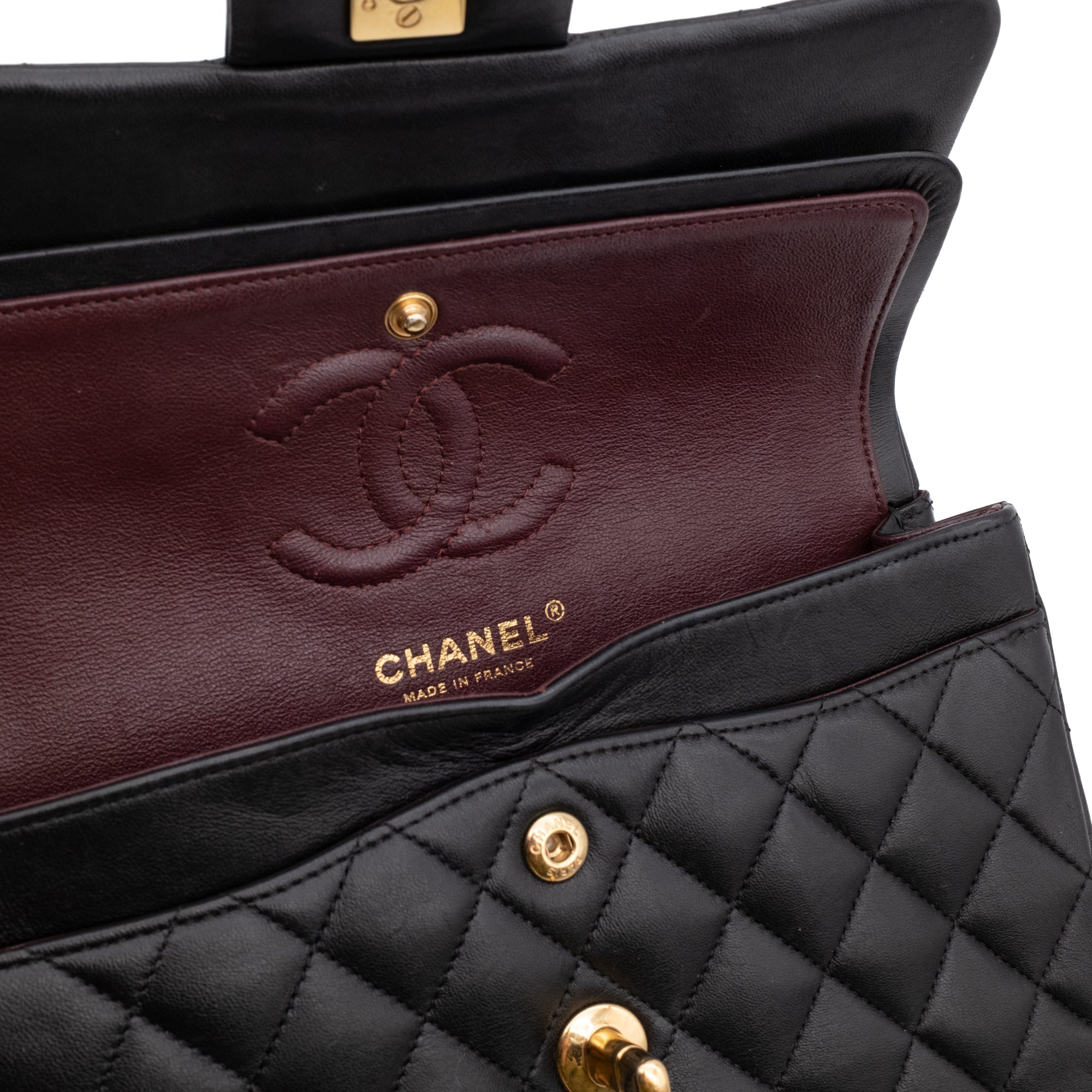 Chanel Classic Double Flap Small Lammleder Schwarz GHW