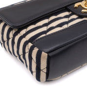 Chanel Classic Single Flap Small Jersey Rot Creme Navy GHW