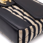 Chanel Classic Single Flap Small Jersey Rot Creme Navy GHW