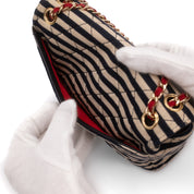 Chanel Classic Single Flap Small Jersey Rot Creme Navy GHW