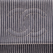 Chanel Wallet On Chain WOC Denim Streifen Navy Creme PHW