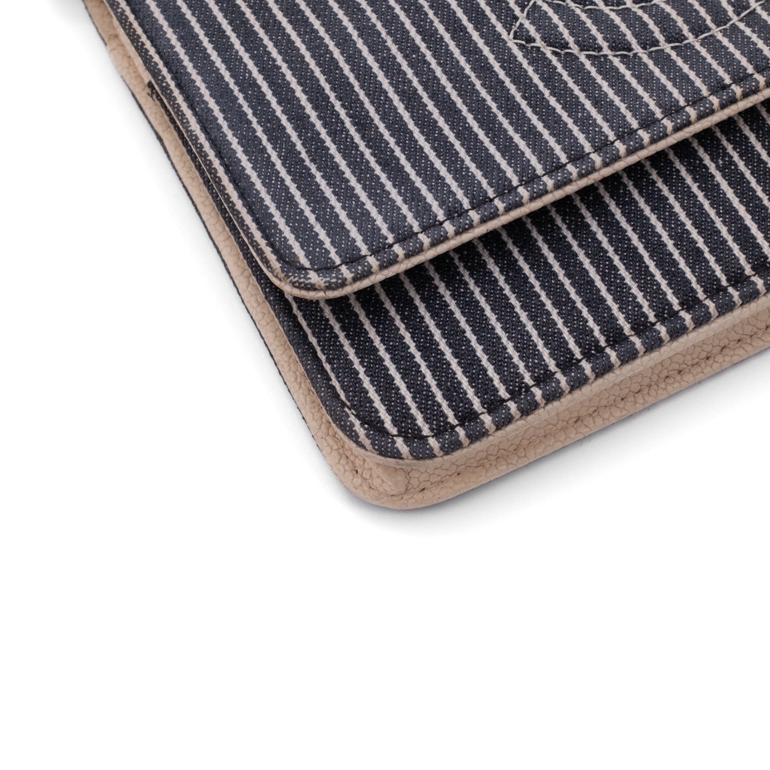 Chanel Wallet On Chain WOC Denim Streifen Navy Creme PHW