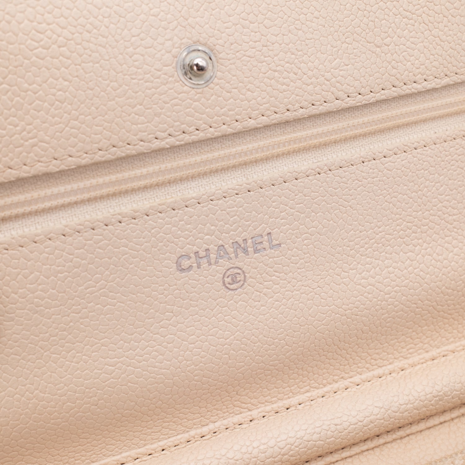 Chanel Wallet On Chain WOC Denim Streifen Navy Creme PHW