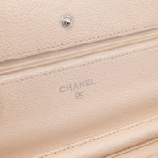 Chanel Wallet On Chain WOC Denim Streifen Navy Creme PHW