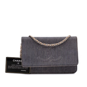 Chanel Wallet On Chain WOC Denim Streifen Navy Creme PHW