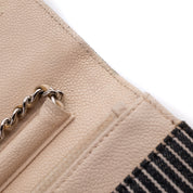 Chanel Wallet On Chain WOC Denim Streifen Navy Creme PHW