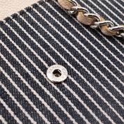 Chanel Wallet On Chain WOC Denim Streifen Navy Creme PHW