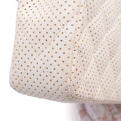 Chanel Classic Single Flap East West Medium Perforiertem Lammleder Off-White PHW