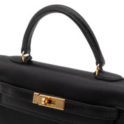 *Rare* Hermès Kelly 15 Micro Boxcalf Black Sellier