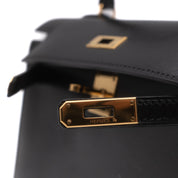 *Rare* Hermès Kelly 15 Micro Boxcalf Black Sellier