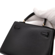 *Rare* Hermès Kelly 15 Micro Boxcalf Black Sellier