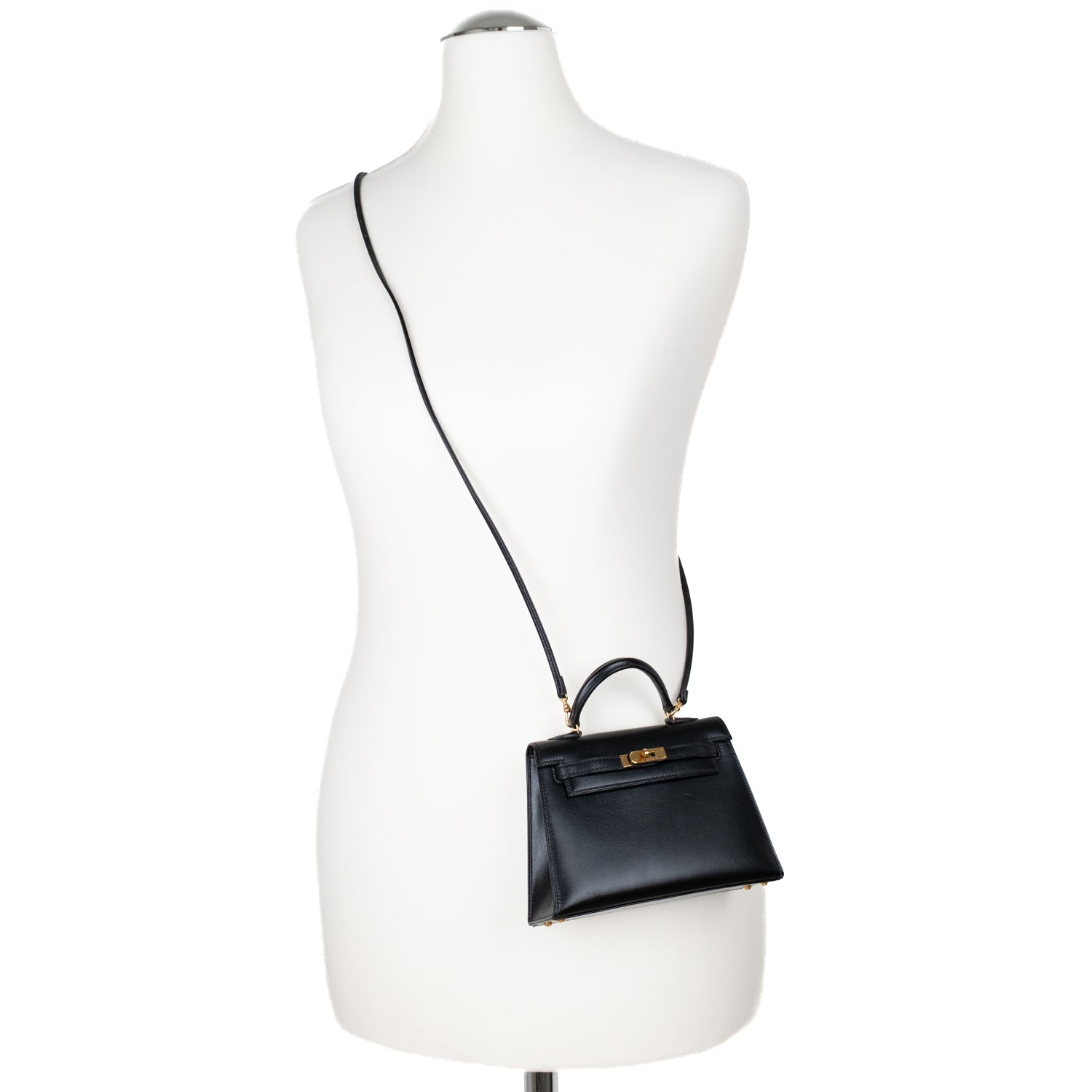 *Rare* Hermès Kelly 15 Micro Boxcalf Black Sellier