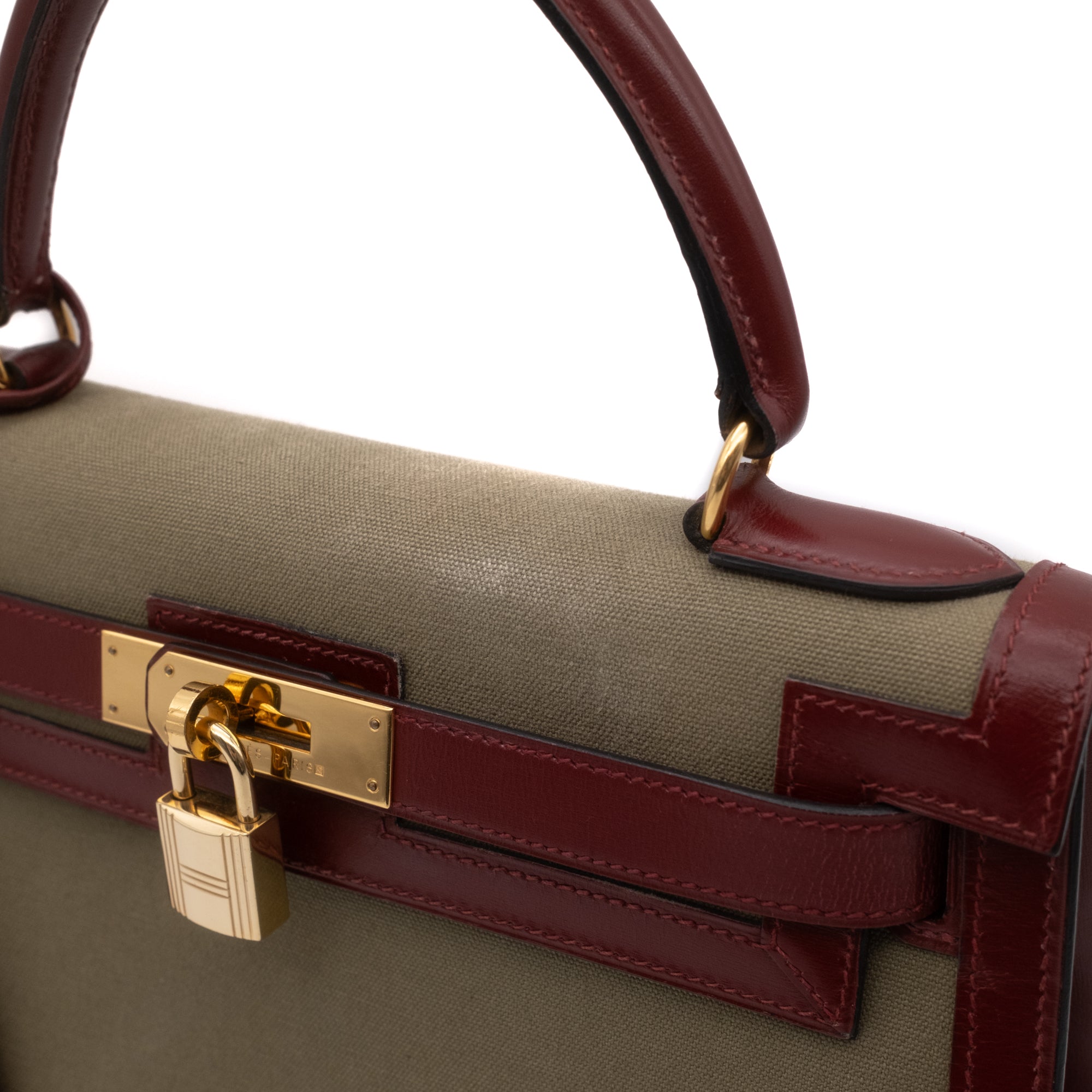 Hermès Kelly 28 Etoile Boxcalf Khaki Rouge H Sellier GHW