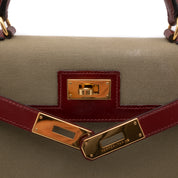 Hermès Kelly 28 Etoile Boxcalf Khaki Rouge H Sellier GHW