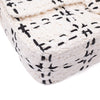 Chanel Classic Single Flap Medium Raffia Stroh Effect Tweed Schwarz Weiß GHW