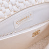 Chanel Classic Single Flap Medium Raffia Stroh Effect Tweed Schwarz Weiß GHW