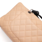 Chanel Cambon Bowling Bag Large Beige Schwarz Rectangle SHW