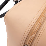 Chanel Cambon Bowling Bag Large Beige Schwarz Rectangle SHW