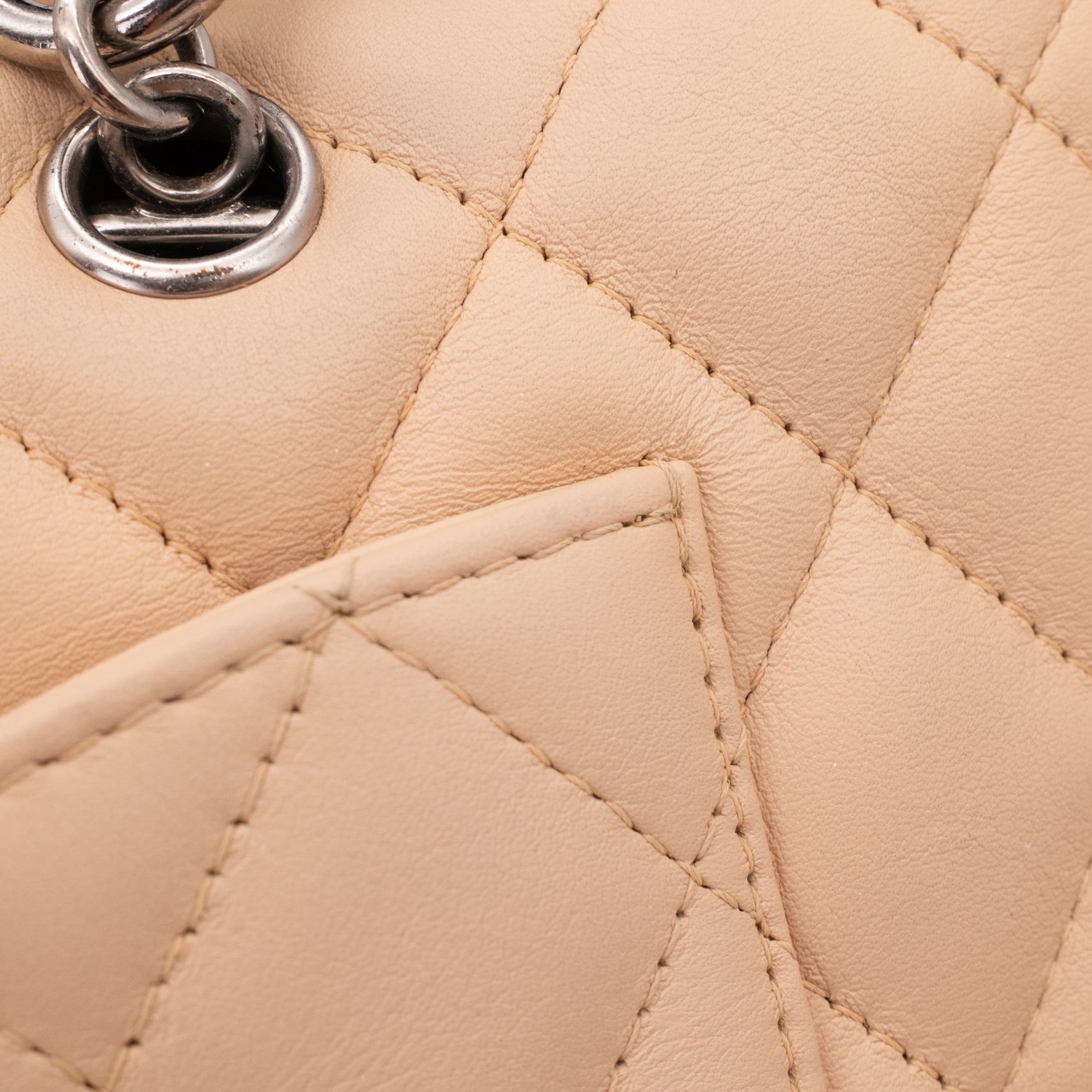 Chanel Cambon Bowling Bag Large Beige Schwarz Rectangle SHW