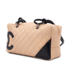 Chanel Cambon Bowling Bag Large Beige Schwarz Rectangle SHW