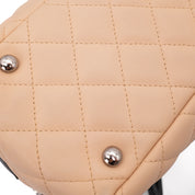 Chanel Cambon Bowling Bag Large Beige Schwarz Rectangle SHW
