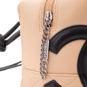 Chanel Cambon Bowling Bag Large Beige Schwarz Rectangle SHW