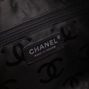 Chanel Cambon Bowling Bag Large Beige Schwarz Rectangle SHW