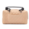 Chanel Cambon Bowling Bag Large Beige Schwarz Rectangle SHW