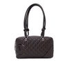 Chanel Cambon Bowling Bag Large Chocolate Rectangle SHW
