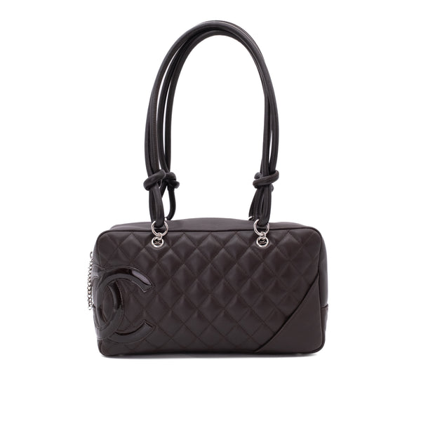 Chanel Cambon Bowling Bag Large Chocolate Rectangle SHW