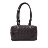 Chanel Cambon Bowling Bag Large Chocolate Rectangle SHW