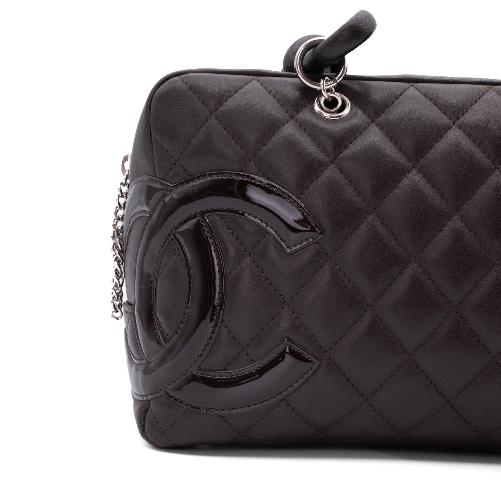 Chanel Cambon Bowling Bag Large Chocolate Rectangle SHW