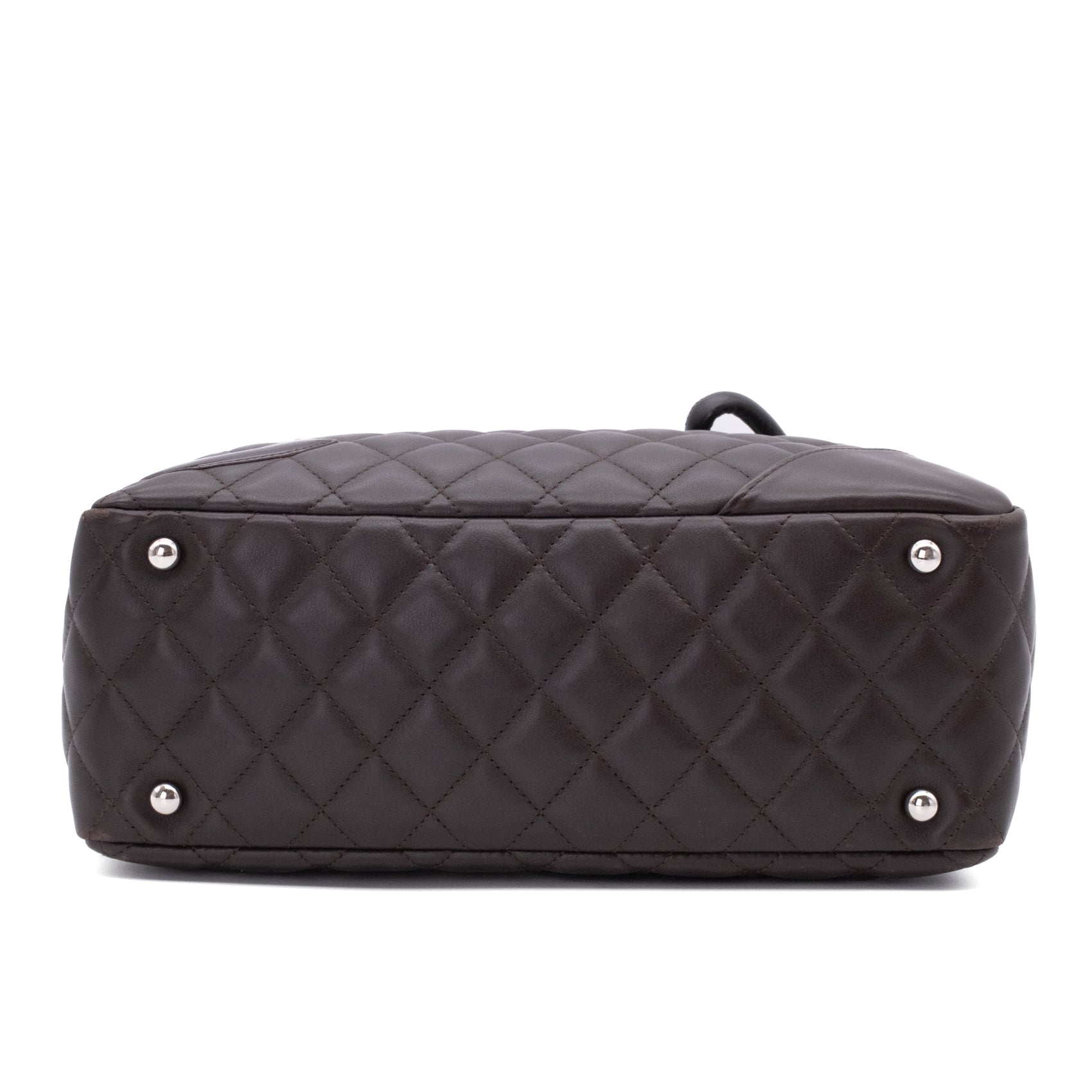 Chanel Cambon Bowling Bag Large Chocolate Rectangle SHW