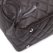 Chanel Cambon Bowling Bag Large Chocolate Rectangle SHW