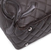 Chanel Cambon Bowling Bag Large Chocolate Rectangle SHW