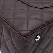Chanel Cambon Bowling Bag Large Chocolate Rectangle SHW