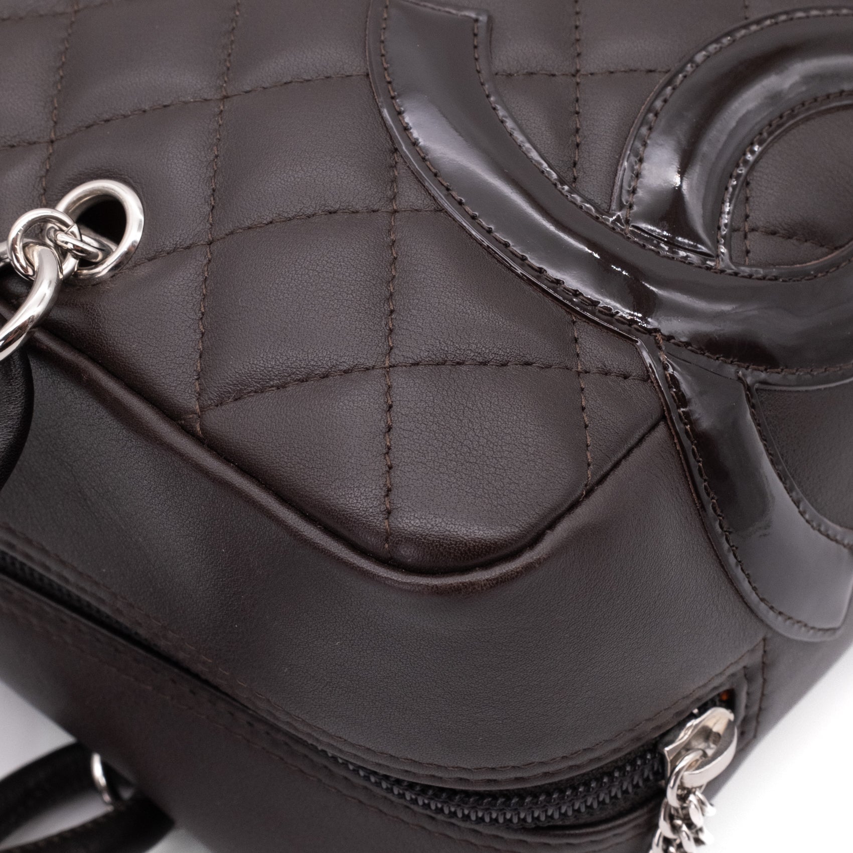 Chanel Cambon Bowling Bag Large Chocolate Rectangle SHW
