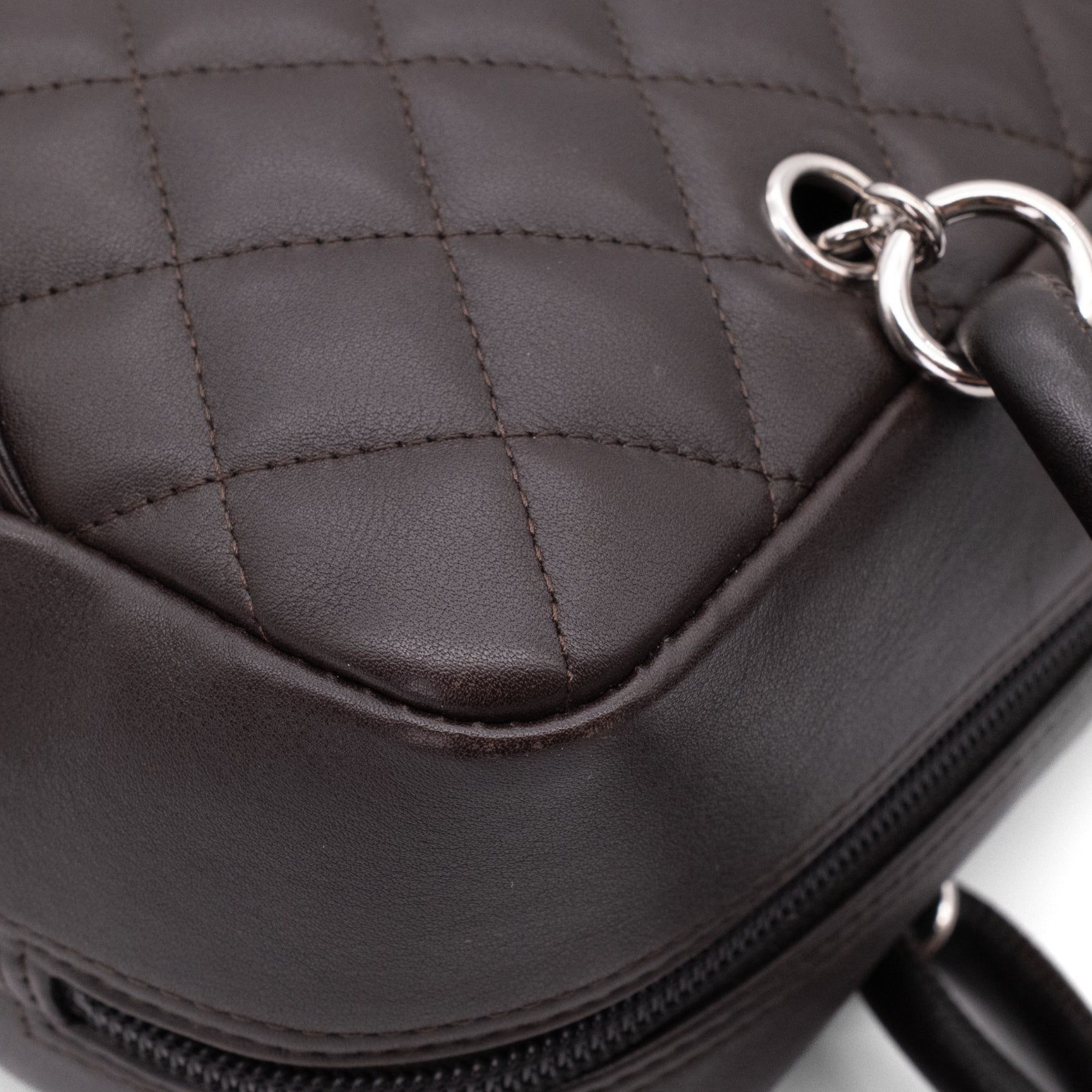 Chanel Cambon Bowling Bag Large Chocolate Rectangle SHW