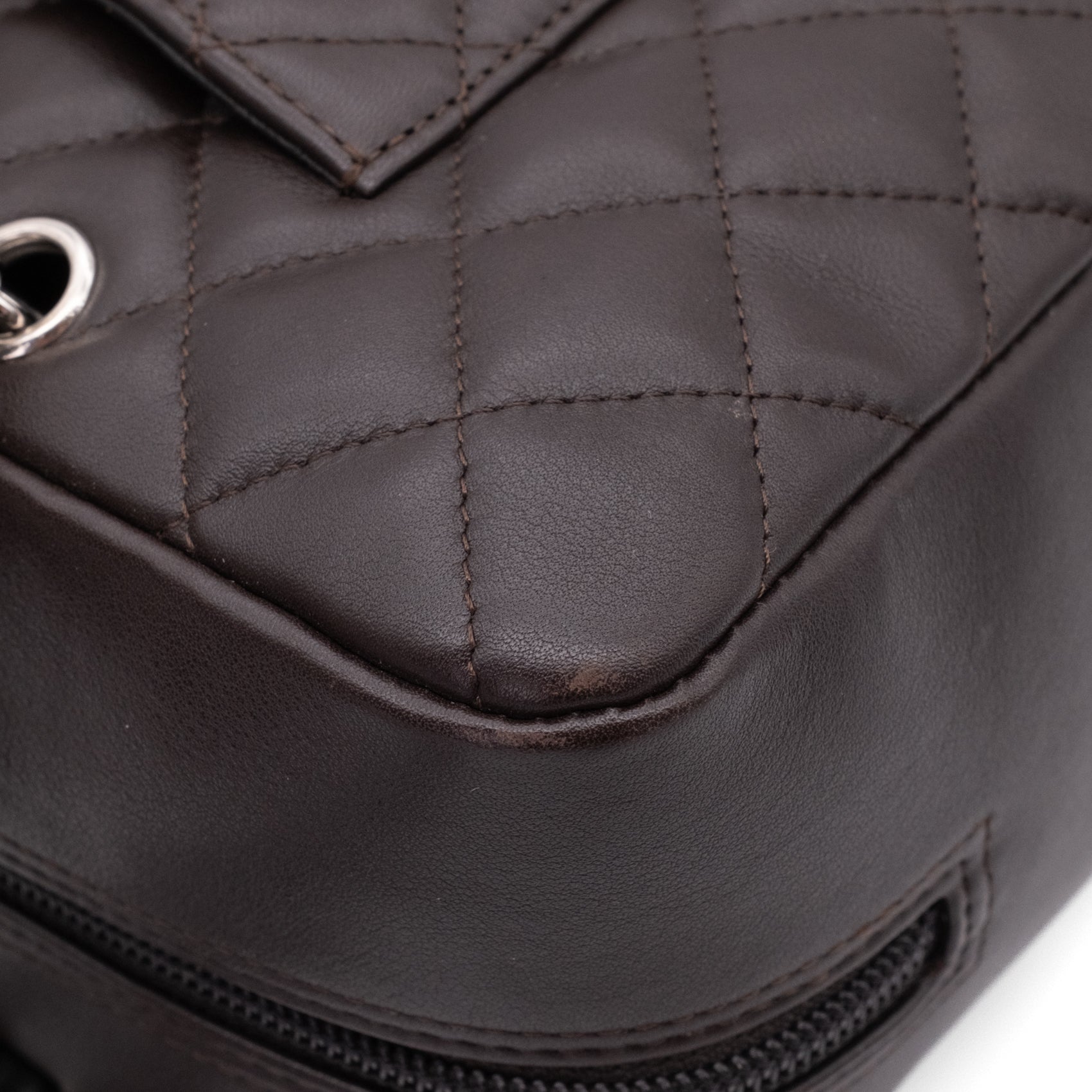Chanel Cambon Bowling Bag Large Chocolate Rectangle SHW