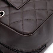 Chanel Cambon Bowling Bag Large Chocolate Rectangle SHW