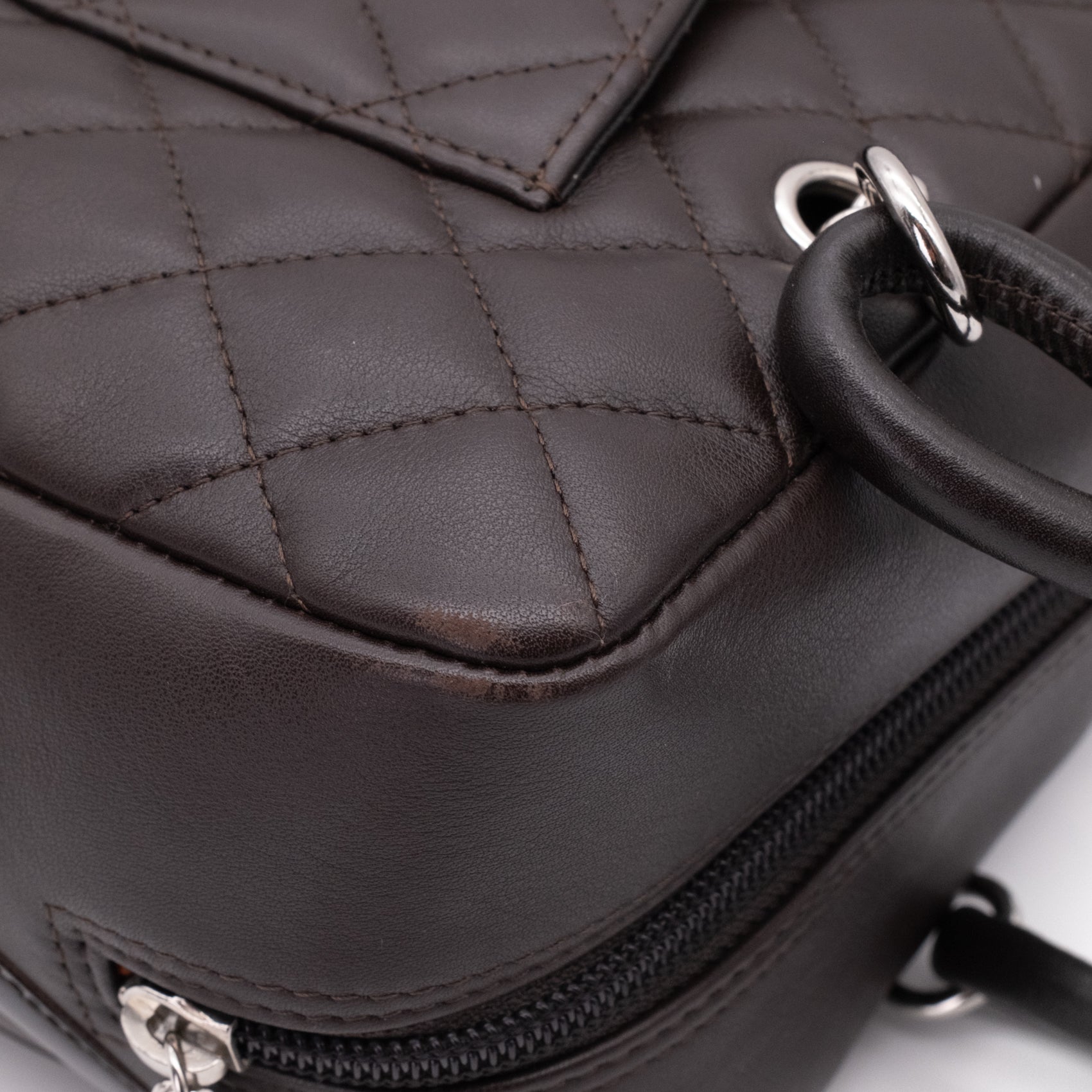 Chanel Cambon Bowling Bag Large Chocolate Rectangle SHW