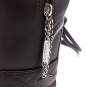 Chanel Cambon Bowling Bag Large Chocolate Rectangle SHW
