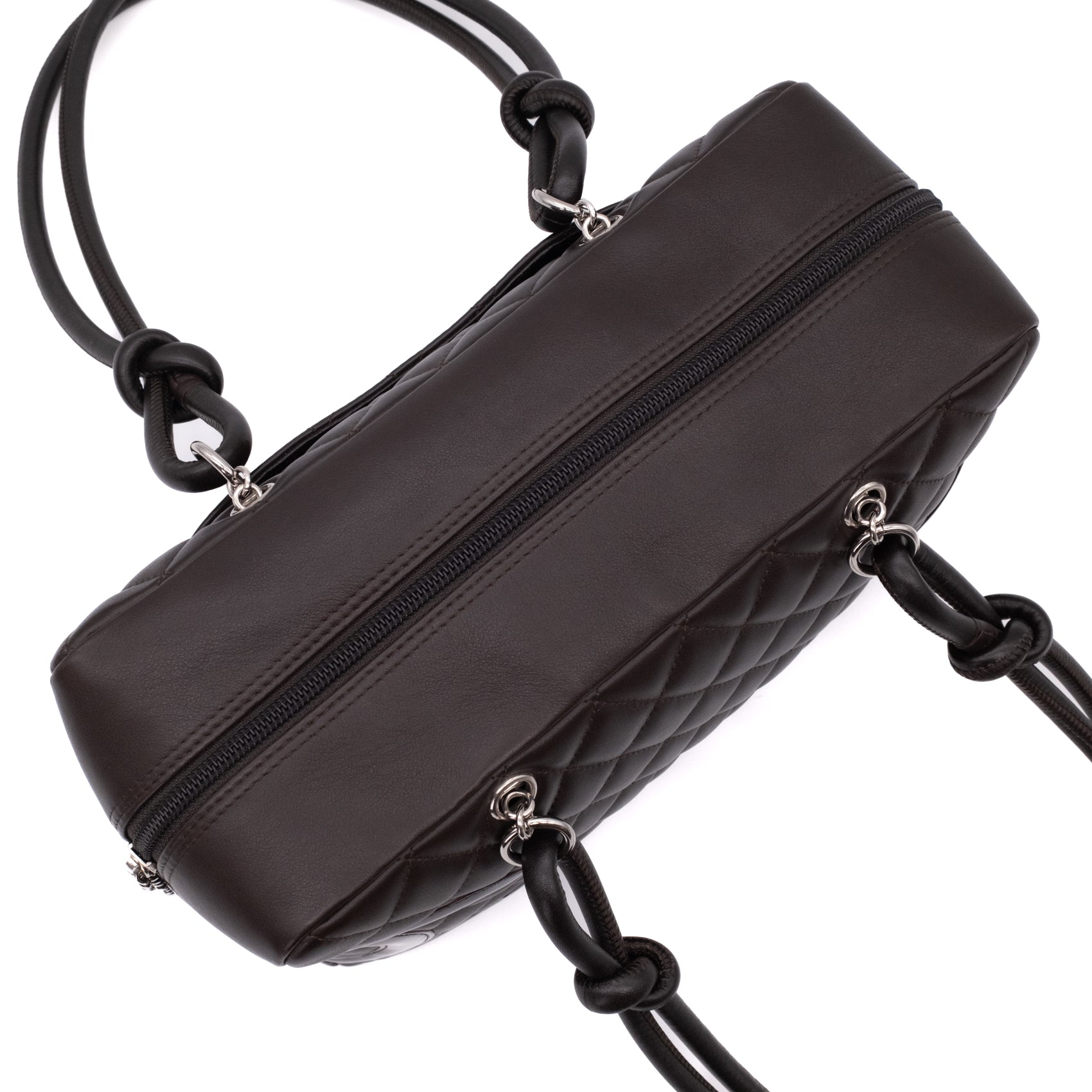 Chanel Cambon Bowling Bag Large Chocolate Rectangle SHW