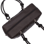 Chanel Cambon Bowling Bag Large Chocolate Rectangle SHW